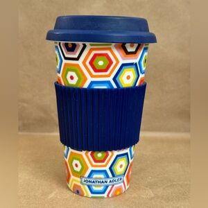 Jonathan Adler Geometric Ceramic Travel Coffee Mug. 12oz